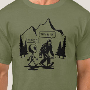 T-shirt Funny Bigfoot et Alien Anti Social Introvert Mens