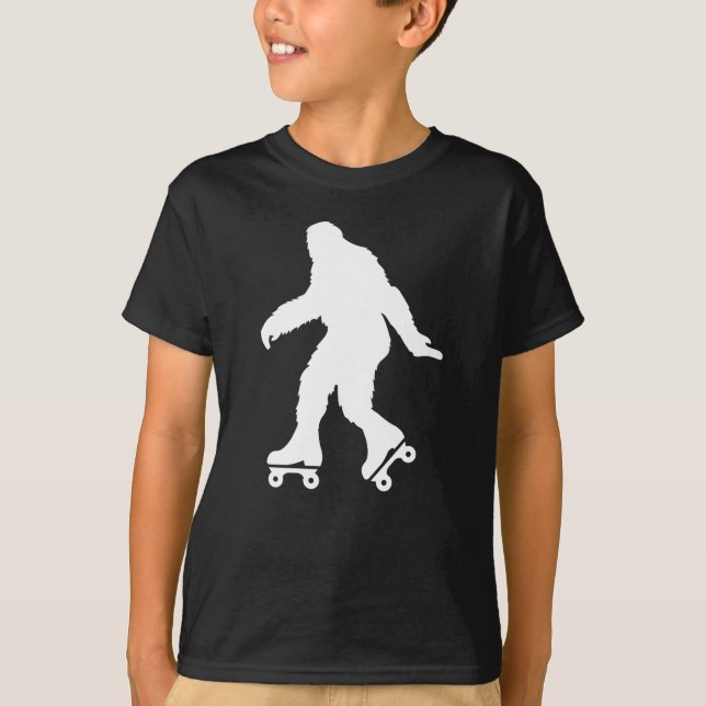 T-shirt Funny Bigfoot Roller Patinage (Devant)