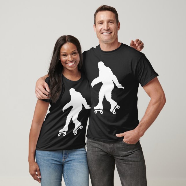 T-shirt Funny Bigfoot Roller Patinage (Unisexe)