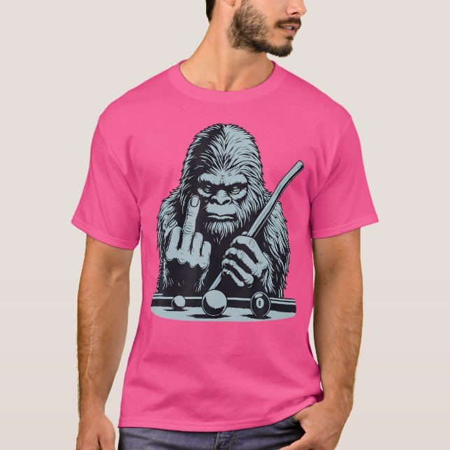 T-shirt Funny Bigfoot Sasquatch Billard Bassquatch Pool (Devant)