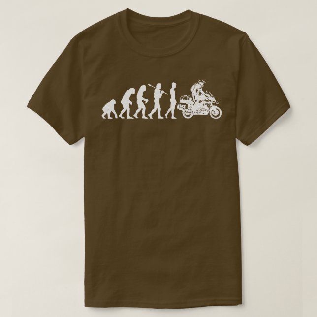 T-shirt Funny Biker Evolution of the Motorcycle Adventure  (Design devant)