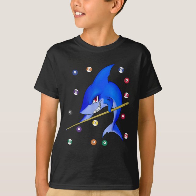 T-shirt Funny Billard requin mâle (Devant)