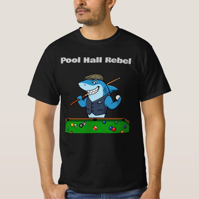 T-shirt Funny Billiards Pool Hall Rebel (Devant)