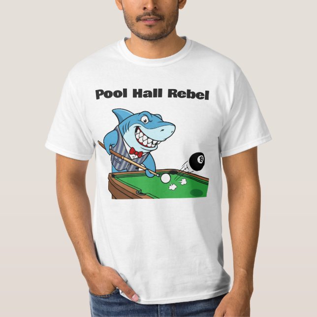 T-shirt Funny Billiards Pool Hall Rebel (Devant)