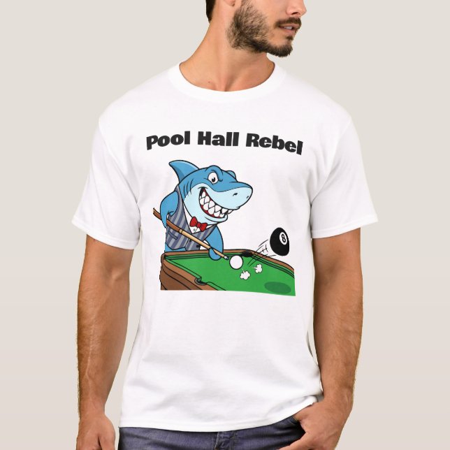 T-shirt Funny Billiards Pool Hall Rebel (Devant)