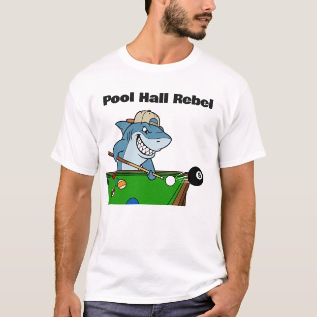 T-shirt Funny Billiards Pool Hall Rebel (Devant)