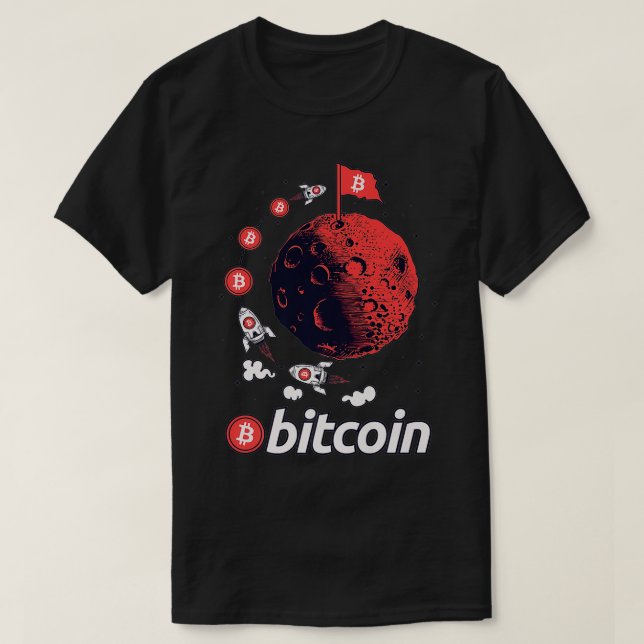 T-shirt Funny Bitcoin Lune Crypto Cryptomonnaie Blockchai (Design devant)
