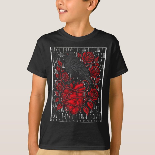 T-shirt Funny Black Bird F-caw-f Anti Valentines Day Singl (Devant)