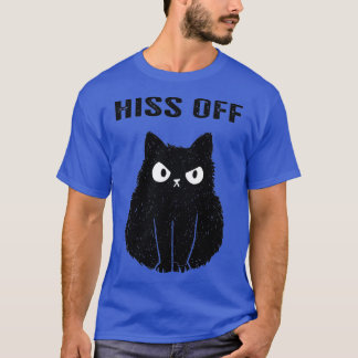 T-shirt Funny Black Cat Hiss Off Meow Cat