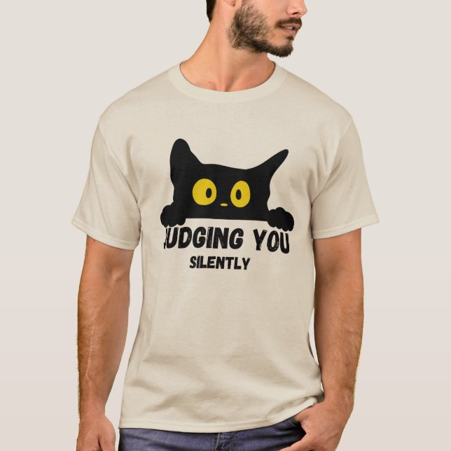 T-shirt Funny Black Cat Meme T-Shirt-Perfect pour Amoureux (Devant)