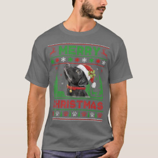 T-shirt Funny Black Lab Amoureux des chiens Tree lumières