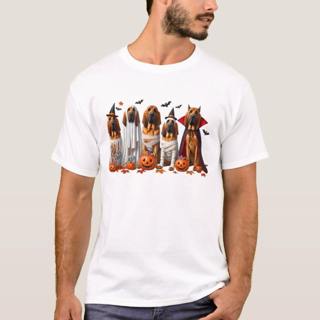 T-shirt Funny Bloodhound Halloween Amoureux des chiens (Devant)