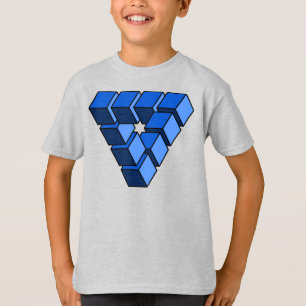T-shirt Funny Blue Black Toy Blocks Triangle Vector Art