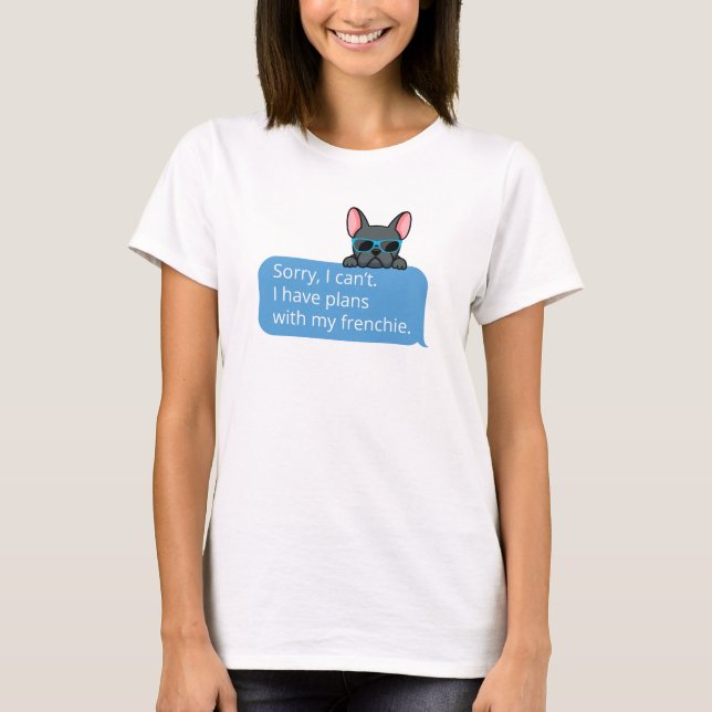 T-shirt Funny Blue French Bulldog (Devant)