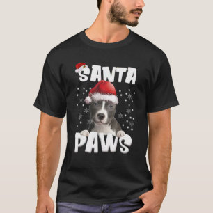 T-shirt Funny BLUE Nez Pitbull Lumières de Noël Arbre Chie