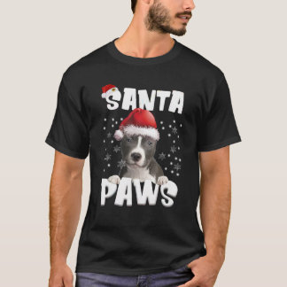 T-shirt Funny BLUE Nez Pitbull Lumières de Noël Arbre Chie