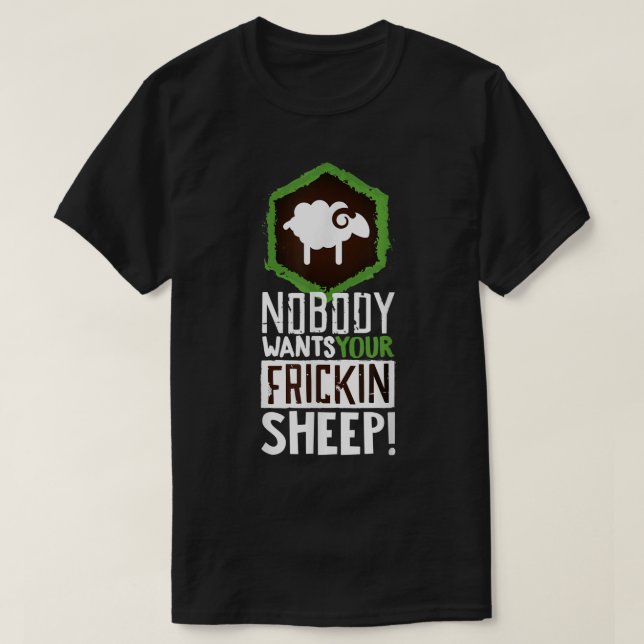 T-shirt Funny Board Game Trading Sheep Design (Design devant)