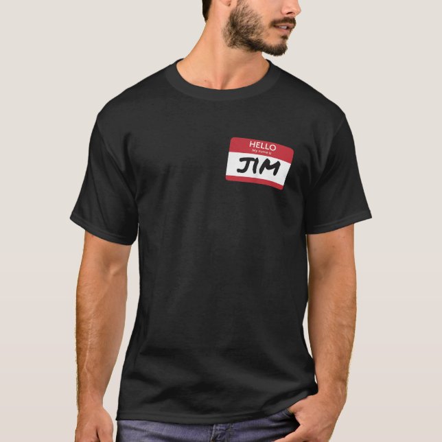 T-shirt Funny Bonjour Mon Nom Est Nom Balise Jim Shirt (Devant)