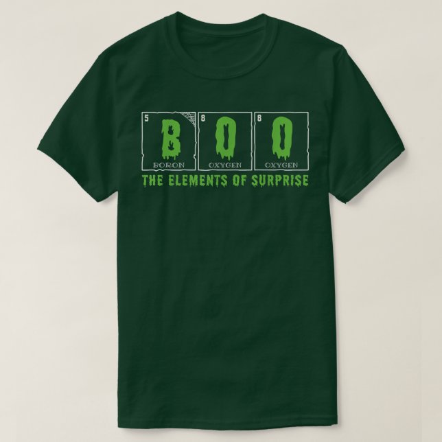 T-shirt Funny Boo Eléments de la surprise Enseignant en Sc (Design devant)