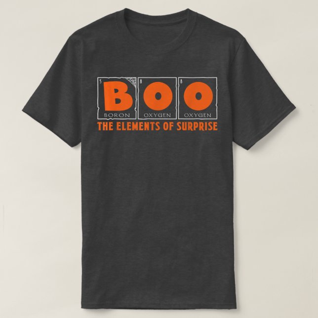 T-shirt Funny Boo Eléments de la surprise Enseignant en Sc (Design devant)