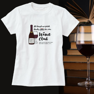 T-shirt Funny Book Club   Boire la nuit des filles club de