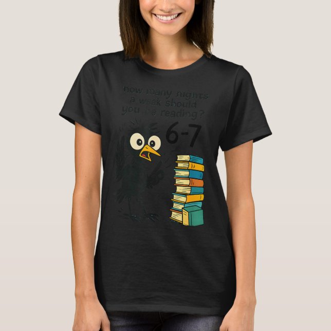 T-shirt Funny Bookworm 6 7 Meme Design _ Reading Nights Hu (Devant)
