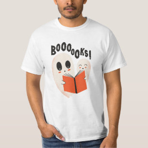 T-shirt Funny Bookworm Ghost Halloween Costume Booooks