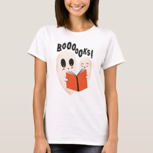 T-shirt Funny Bookworm Ghost Halloween Costume Booooks