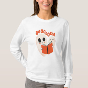 T-shirt Funny Bookworm Ghost Halloween Costume Booooks
