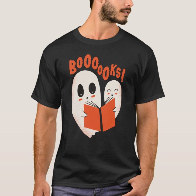 T-shirt Funny Bookworm Ghost Halloween Costume Booooks (Devant)