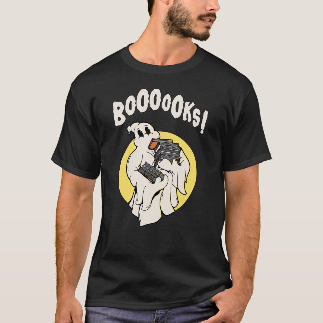T-shirt Funny Bookworm Ghost Halloween Costume Booooks (Devant)