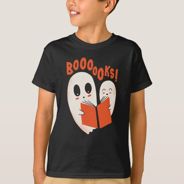 T-shirt Funny Bookworm Ghost Halloween Costume Boooooks (Devant)