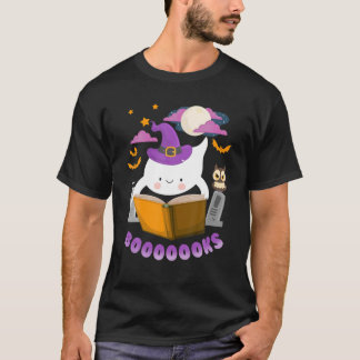 T-shirt Funny Booooooks Boo Read Book Halloween Costume