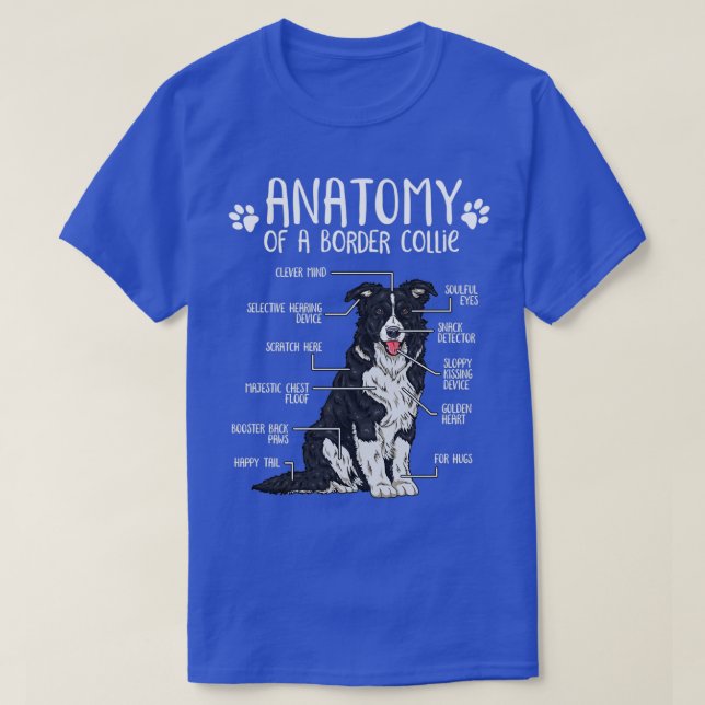 T-shirt Funny Bordure Collie Anatomie Amoureux des chiens  (Design devant)