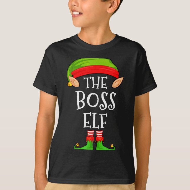T-shirt Funny Boss Elf Family Christmas Boss Elf Sweater M (Devant)