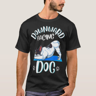 T-shirt Funny Boston Terrier Yoga Poses for Downward Facin