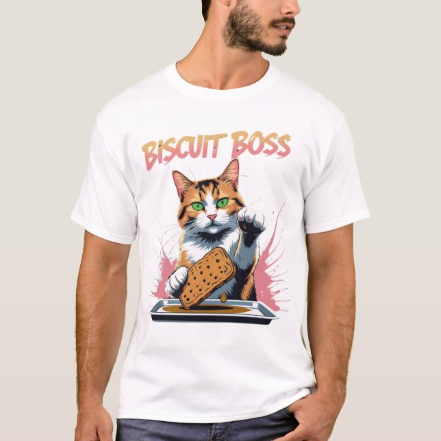 T-shirt Funny Boulangerie de chats Biscuit Boss (Devant)