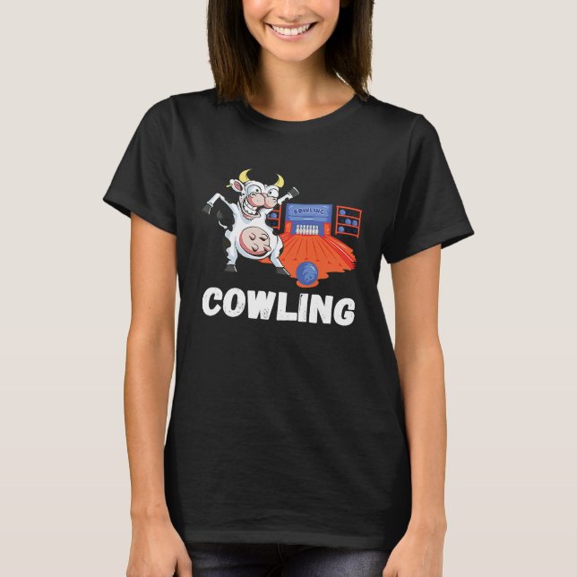 T-shirt Funny Bowling Cow Bowler Strike Bowling Pin Bowlin (Devant)