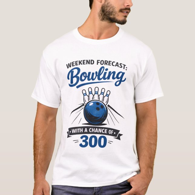 T-shirt Funny Bowling Lover Ball And Pins Saying  (Devant)