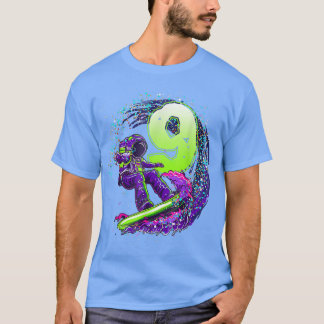 T-shirt Funny Boy 9th Birthday Astronaut Outer Space Surfe