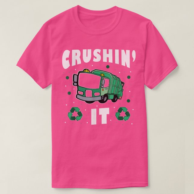 T-shirt Funny boy's  Crushing it  - Garbage Truck  (Design devant)