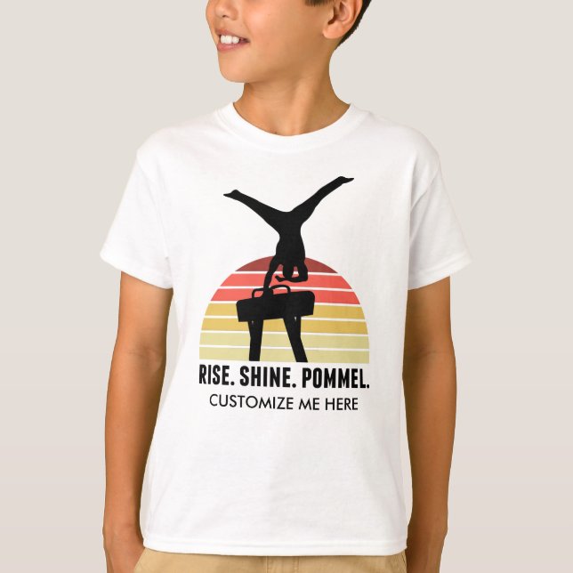 T-shirt Funny Boys Gymnastique Manger Sleep Pommel Horse (Devant)