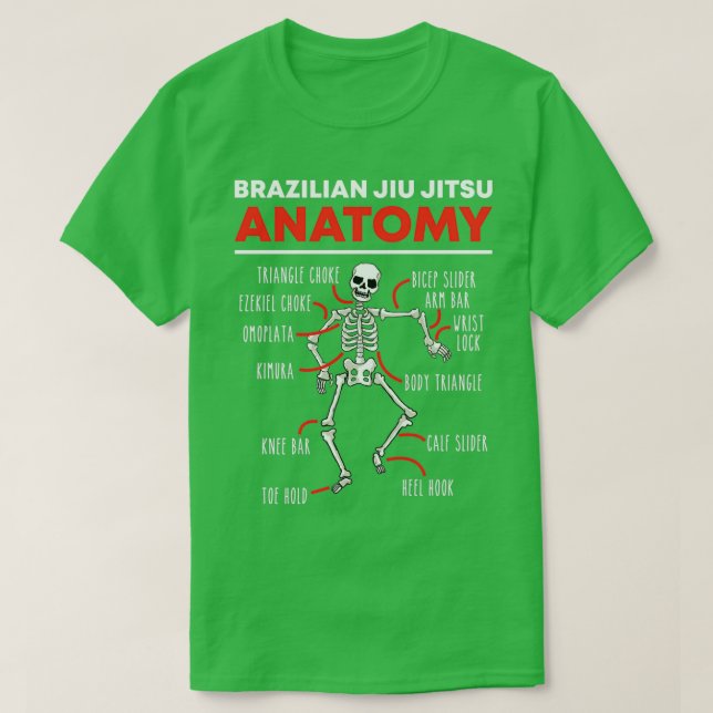 T-shirt Funny Brésilien Jiu Jitsu Martial Arts Anatomie Sk (Design devant)