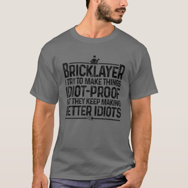 T-shirt Funny Bricklayer Design Hommes Papa Brick Mason Ma (Devant)