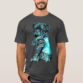 T-shirt Funny Brindle Carlin Chien I Love Papa Tattoo Brin