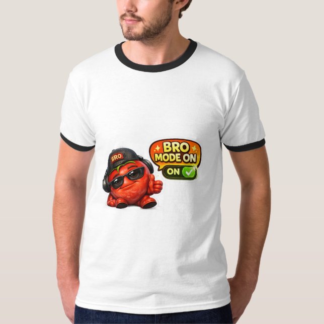 T-shirt « Funny Bro Mode On » | Personnage animé m (Devant)