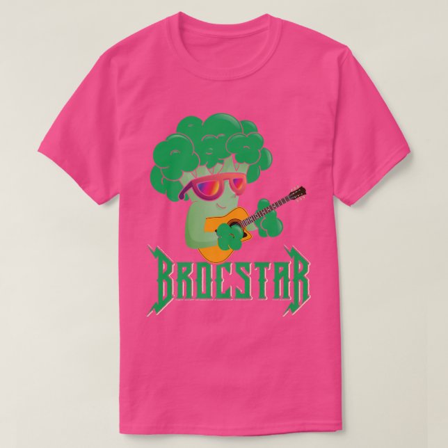 T-shirt Funny Brocstar Guitare Broccoli (Design devant)