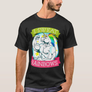 T-shirt Funny Brony Fitness Unicorn Rainbow Gym Exercise