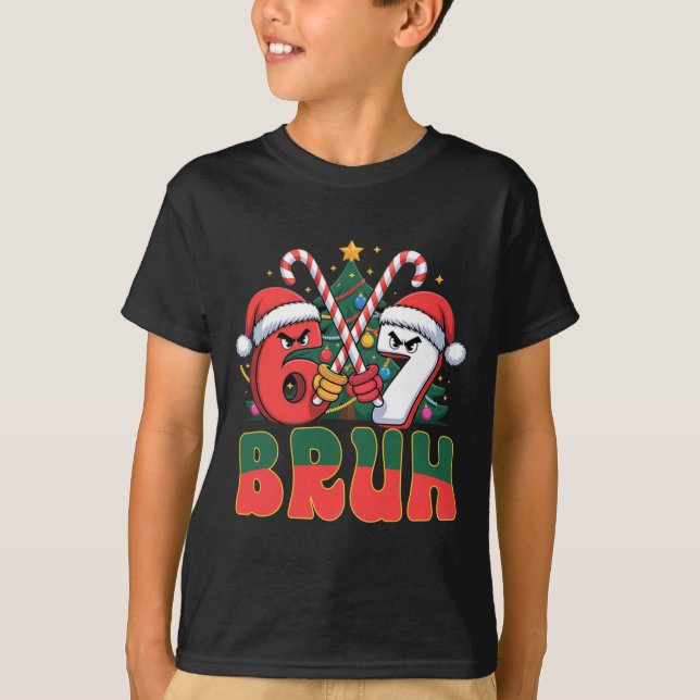T-shirt Funny Bruh 67 Six Seven 6 7 Meme Christmas Candy C (Devant)