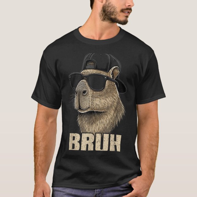 T-shirt Funny Bruh Meme Capybara Lover Cool Sungles For Me (Devant)